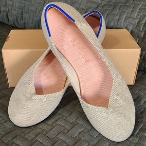 Rothy's gold metallic flats, size 8.5